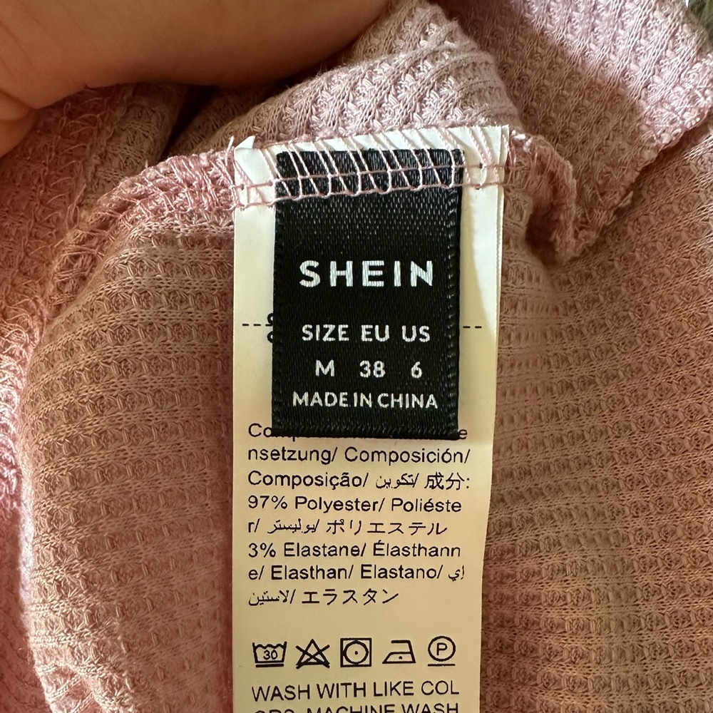 Pink Tank Romper Half Button Dual Pocket - Picture 4 of 4